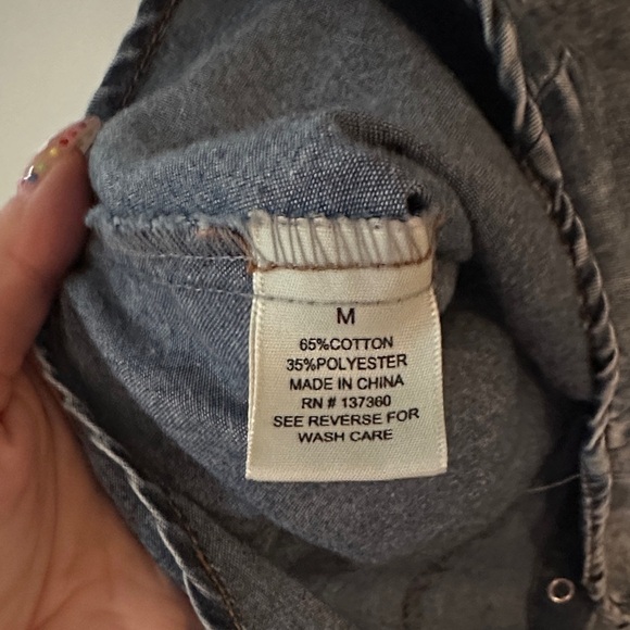 TRUTH | Blue Denim Acid Wash Vest with Button Details and Collarbone Studs - Picture 10 of 12